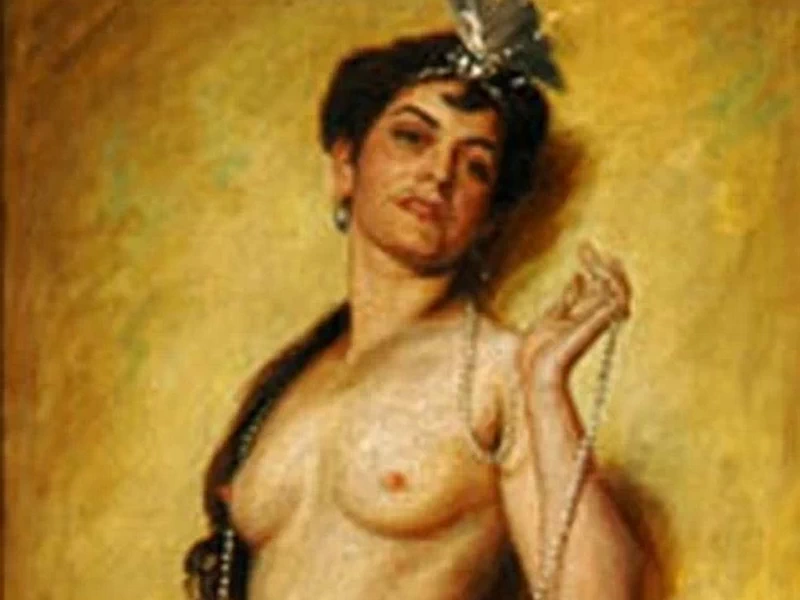 1860-Karl Wilhelm August Gampenrieder - Ritratto di ballerina con ventaglio